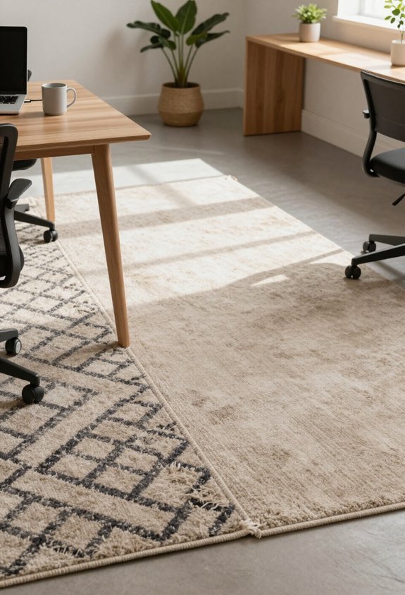 layered rugs enhance productivity