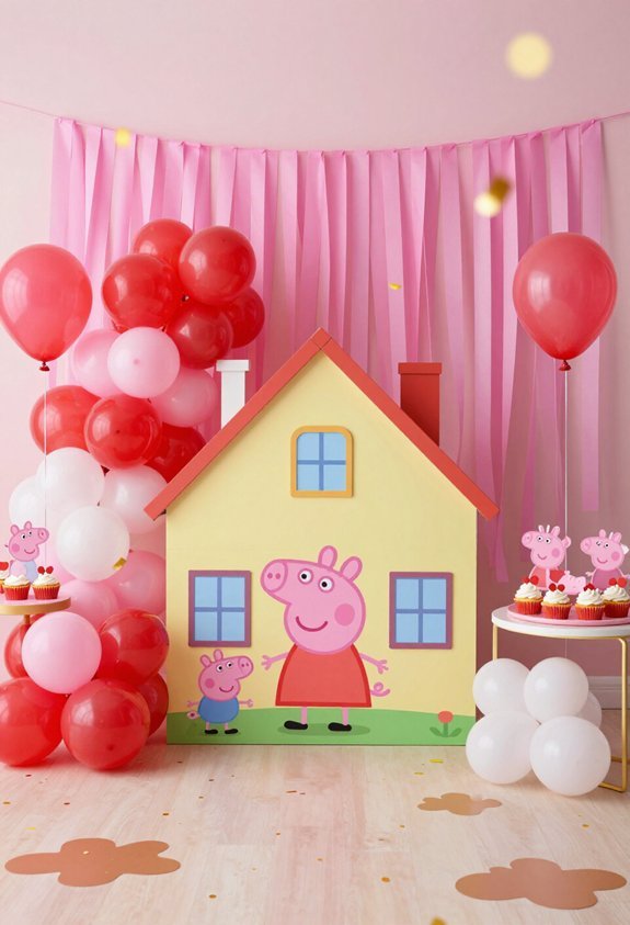 life sized peppa backdrop fun