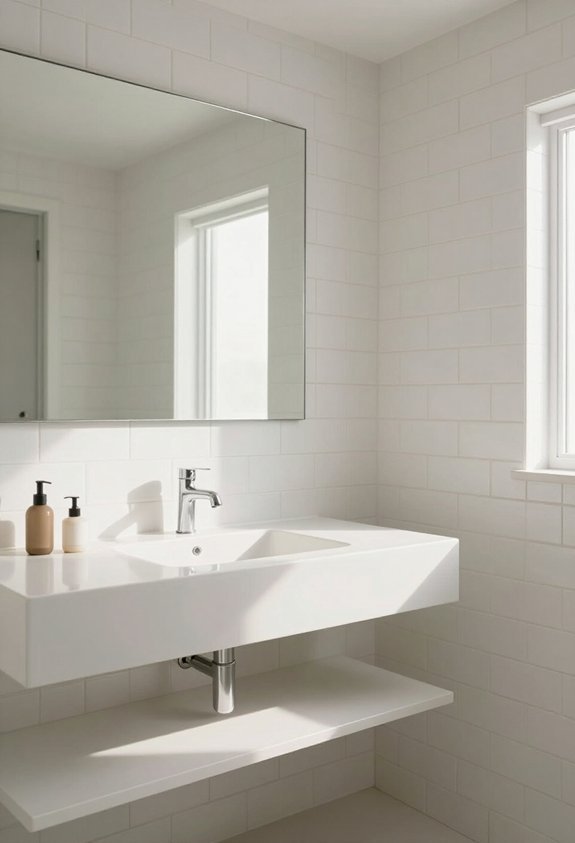 light grout creates spaciousness