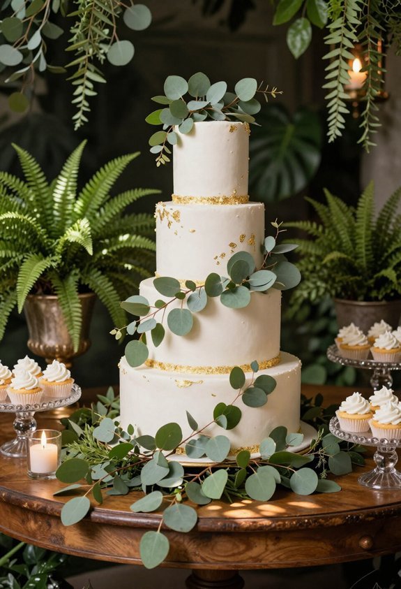 lush greenery cake decorations