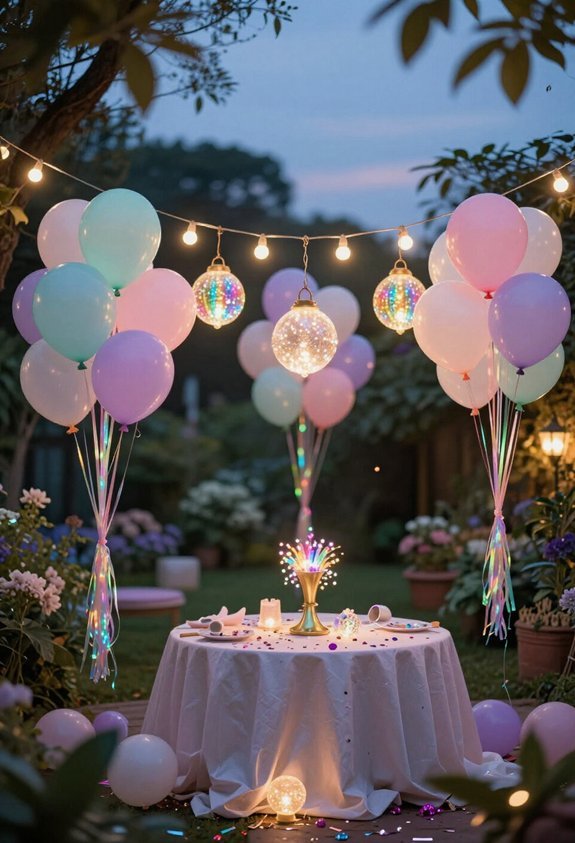 magical rainbow lantern ambiance