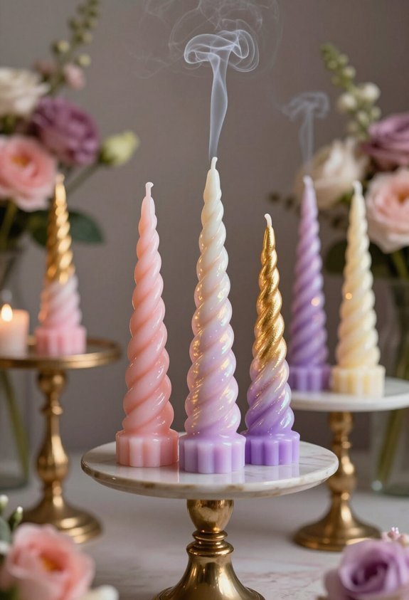 magical unicorn horn candles