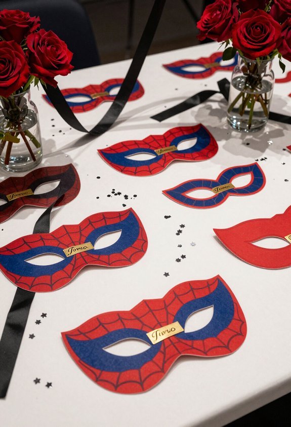 mask shaped place cards