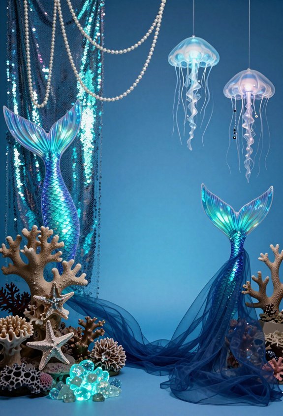 mermaid themed photo zone setup