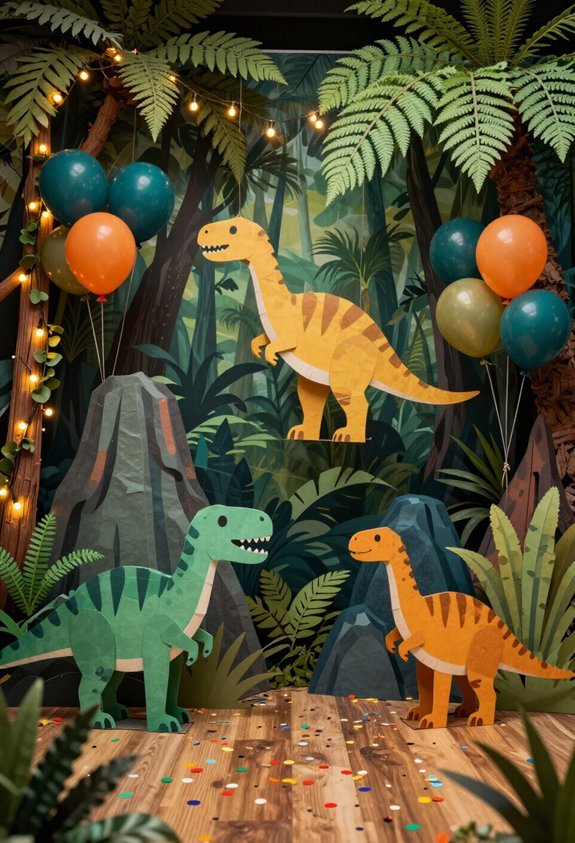 mesozoic jungle party backdrop