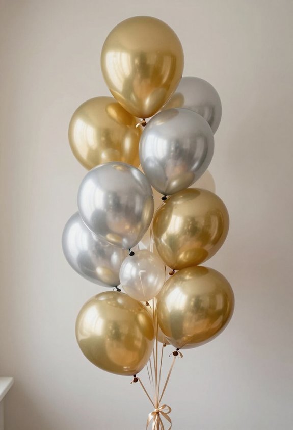 metallic balloon bouquet elegance