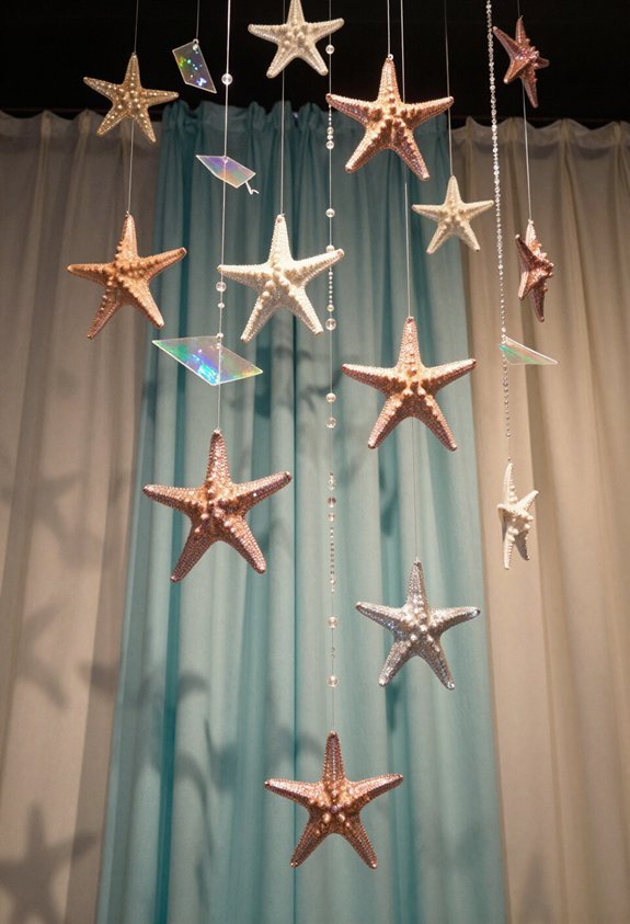 metallic starfish mobile decorations