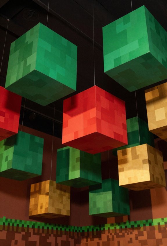 minecraft themed ceiling mobiles