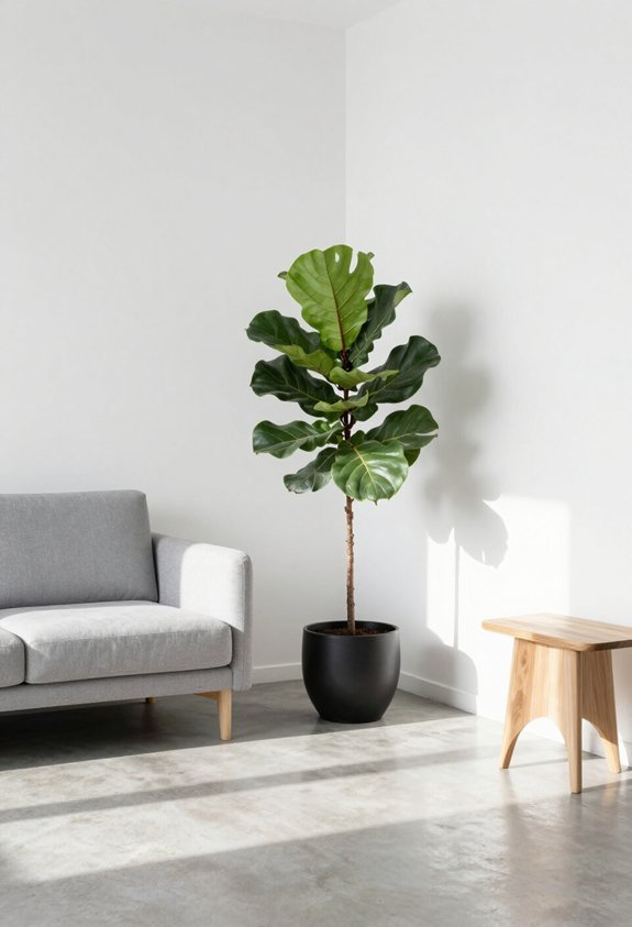 minimalist room with plants