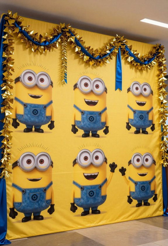 minion themed name banner garland