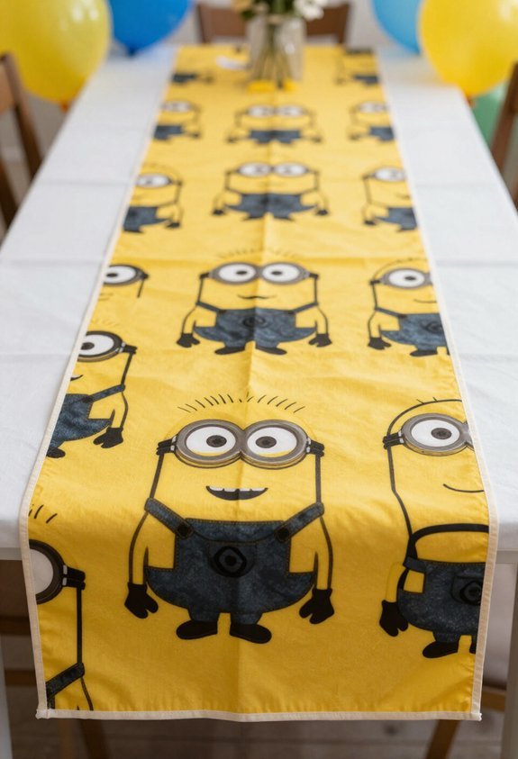 minion themed table runner decoration