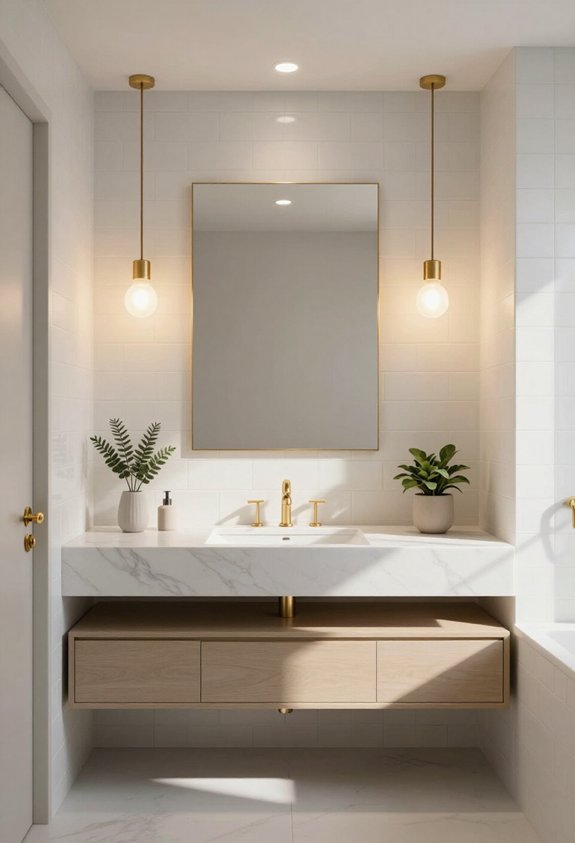 modern lighting enhances bathrooms