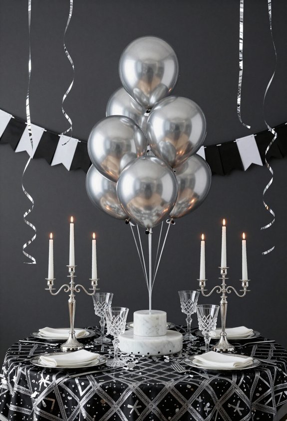 monochrome birthday decoration ideas