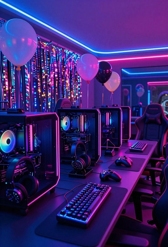 neon arcade gaming celebration