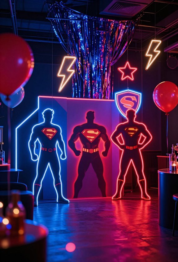 neon lights and decorations