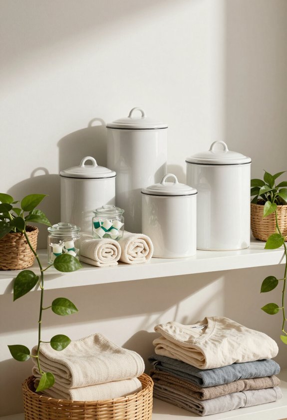 organize laundry room shelves