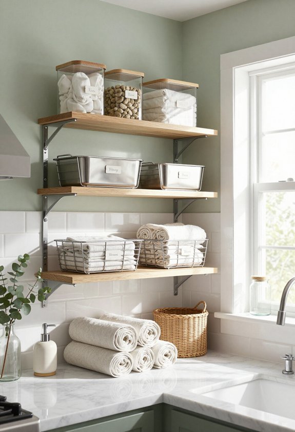 organized cleaning supply station