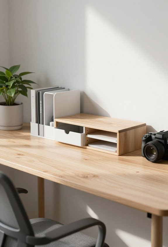 organized desk enhanced focus