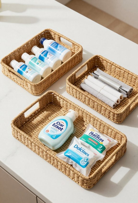 organized laundry room supplies