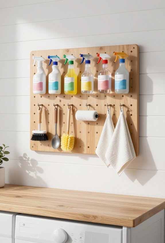 organized laundry room tools