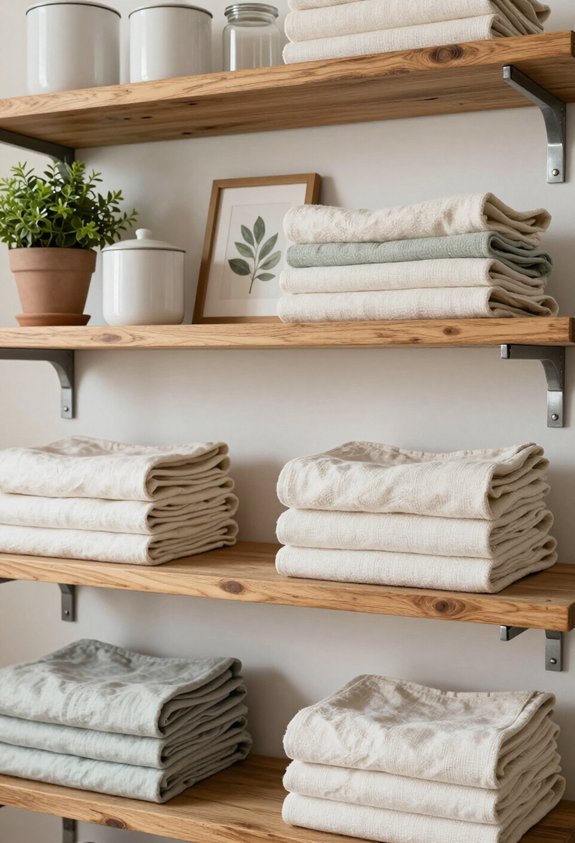 organized open shelving display