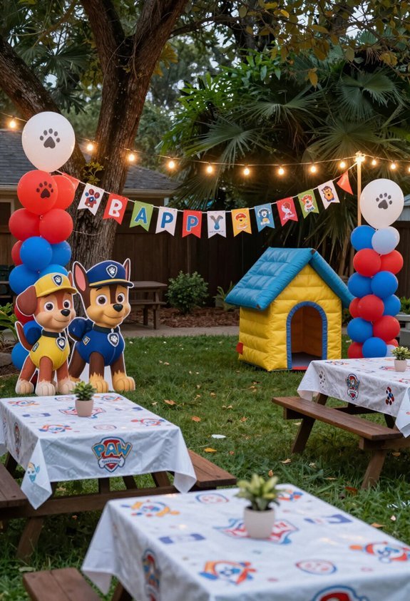 outdoor paw patrol adventure setup