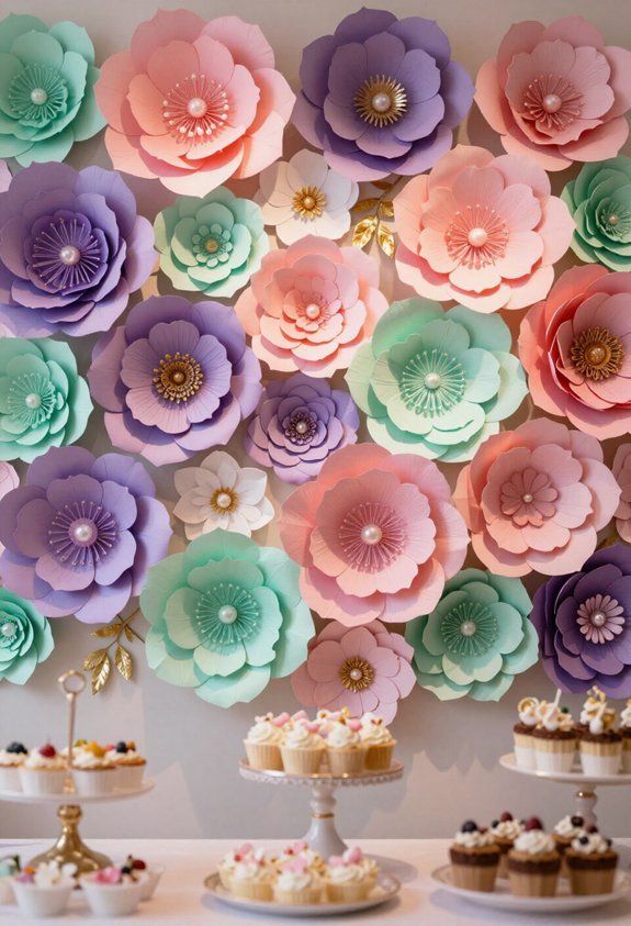 paper flower wall backdrop