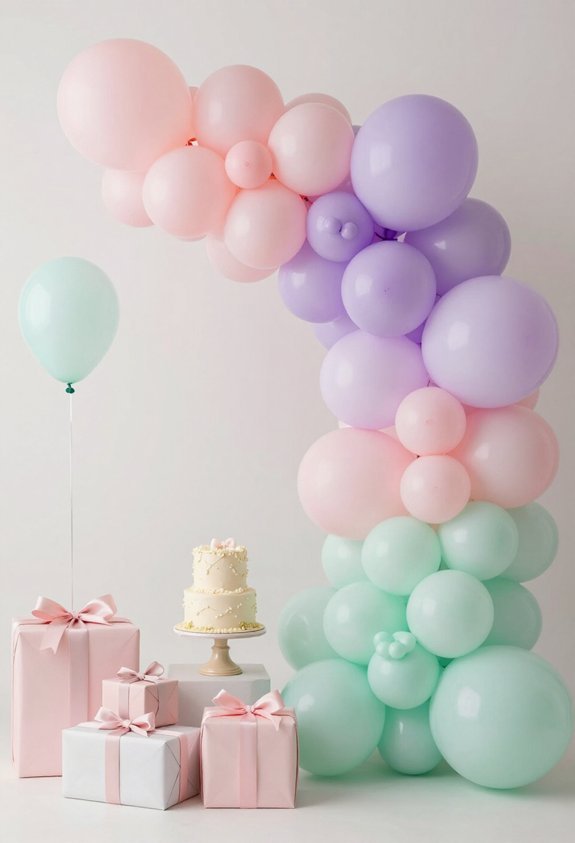 pastel gradient balloon arches
