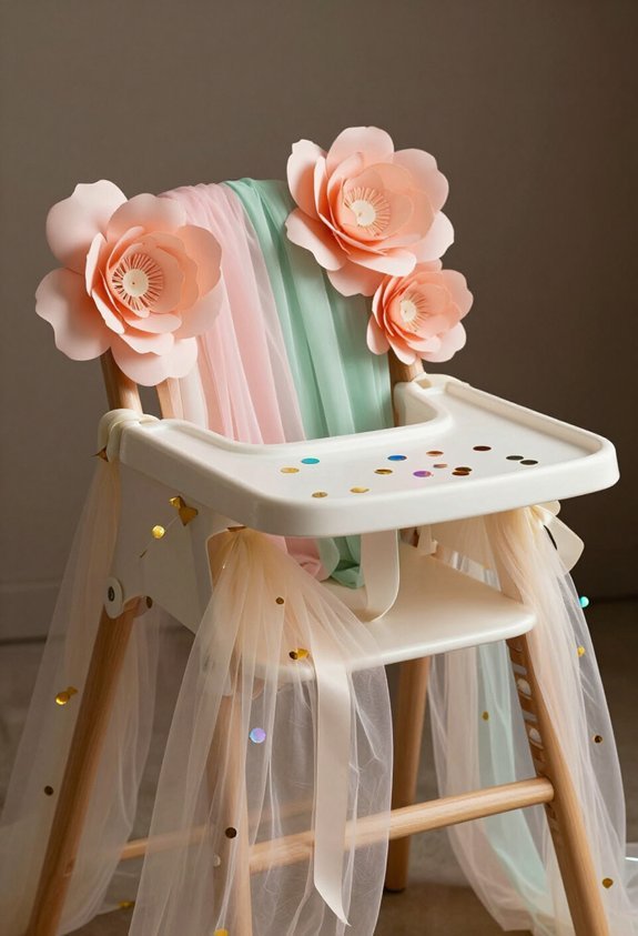 pastel high chair decoration