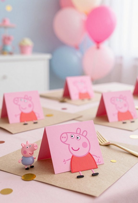 peppa pig party place cards
