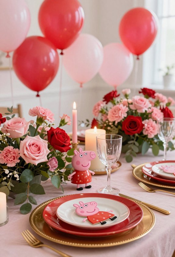 peppa pig themed table setting