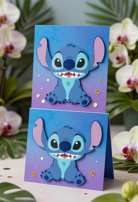 personalized stitch themed place cards