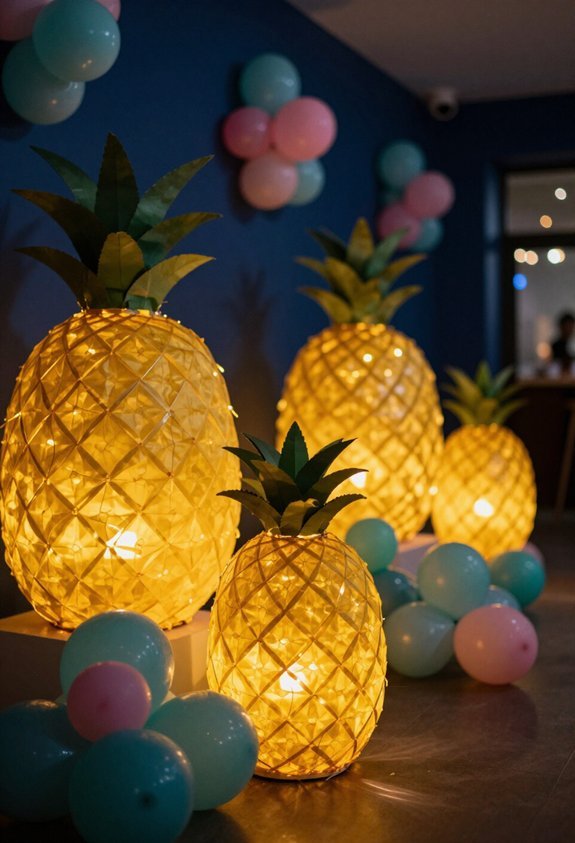 pineapple themed ambient party lighting