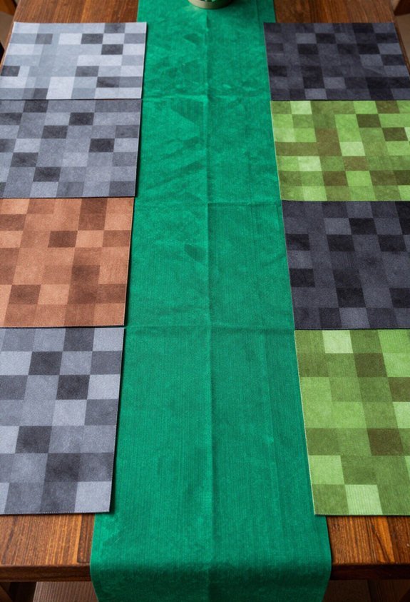 pixelated minecraft table decor