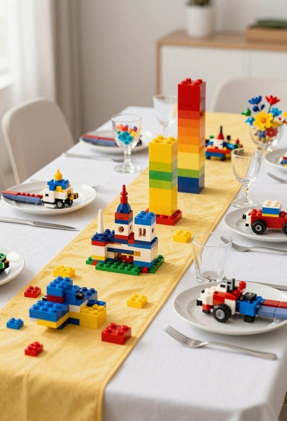 playful lego themed tablescapes