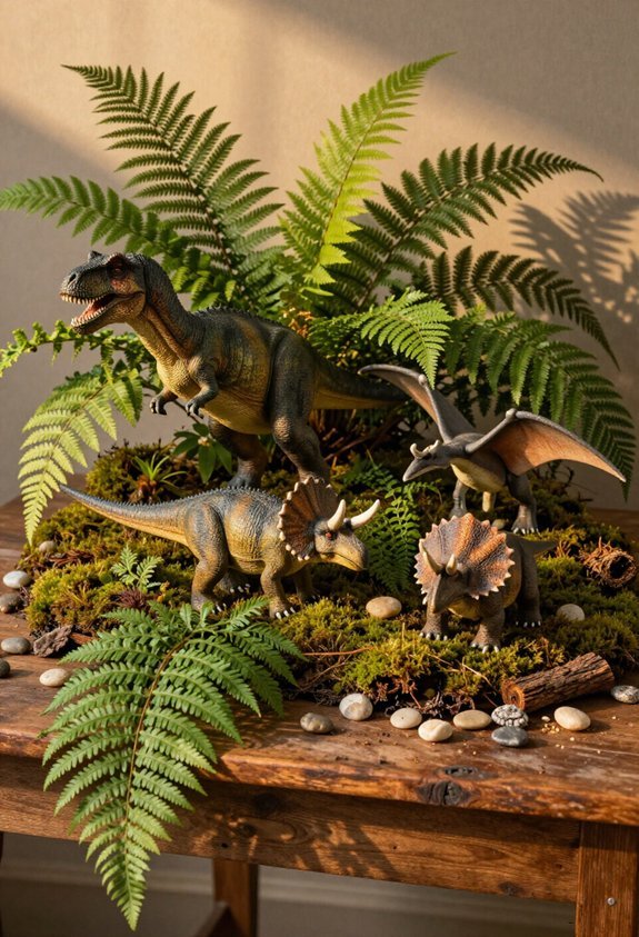 prehistoric jungle table decor