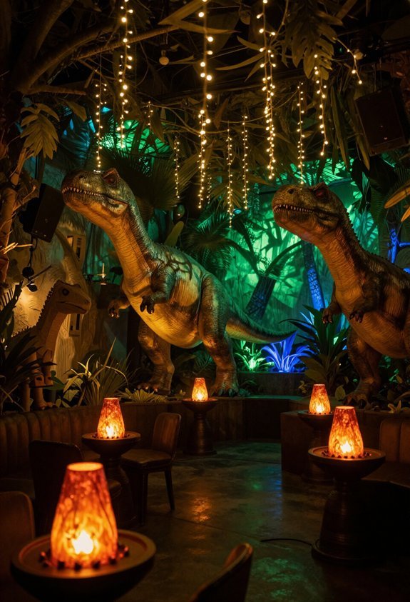 prehistoric themed backyard lighting