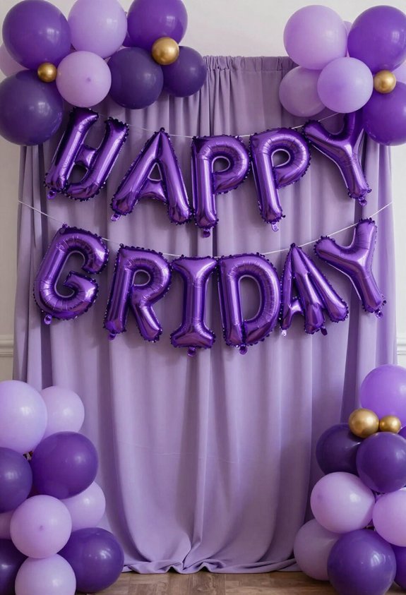purple balloon letter garland