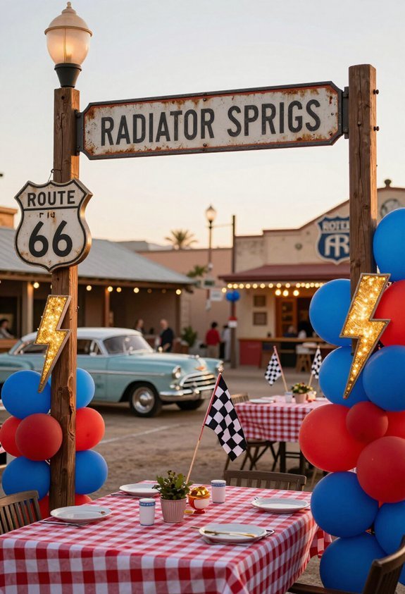 radiator springs party decorations