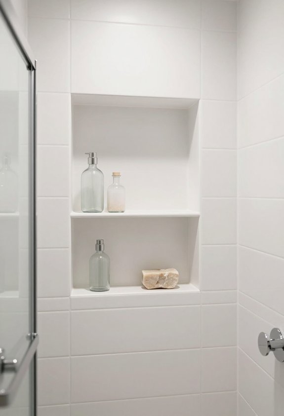 recessed shower shelving installation