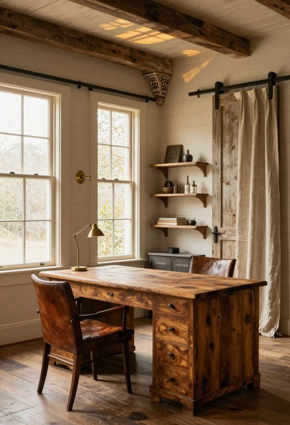 reclaimed wood office charm