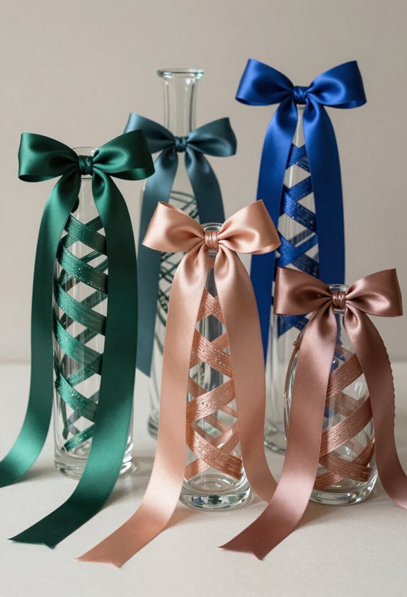ribbon wrapped vase makeovers