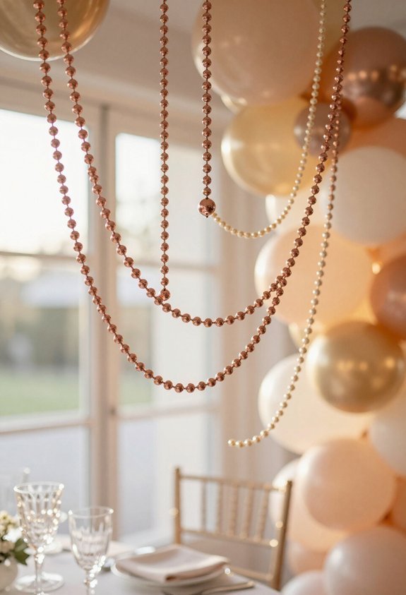rose gold beaded garlands