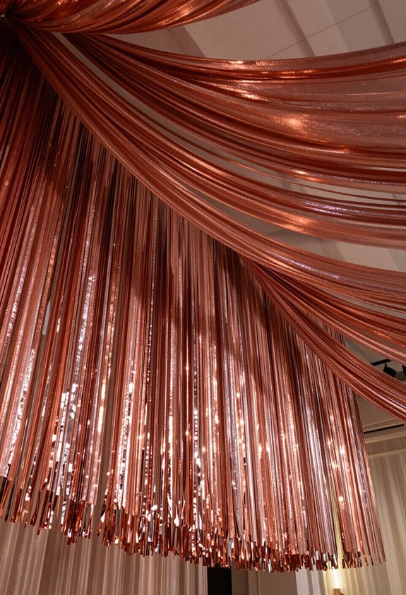 rose gold ceiling decor