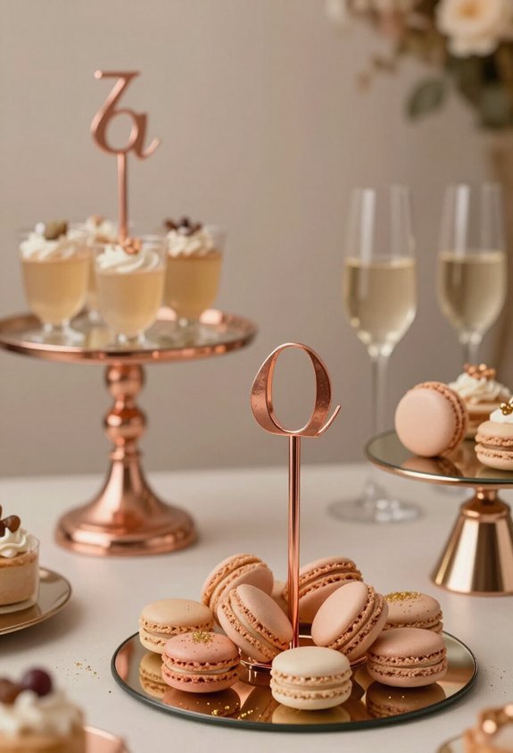 rose gold dessert display
