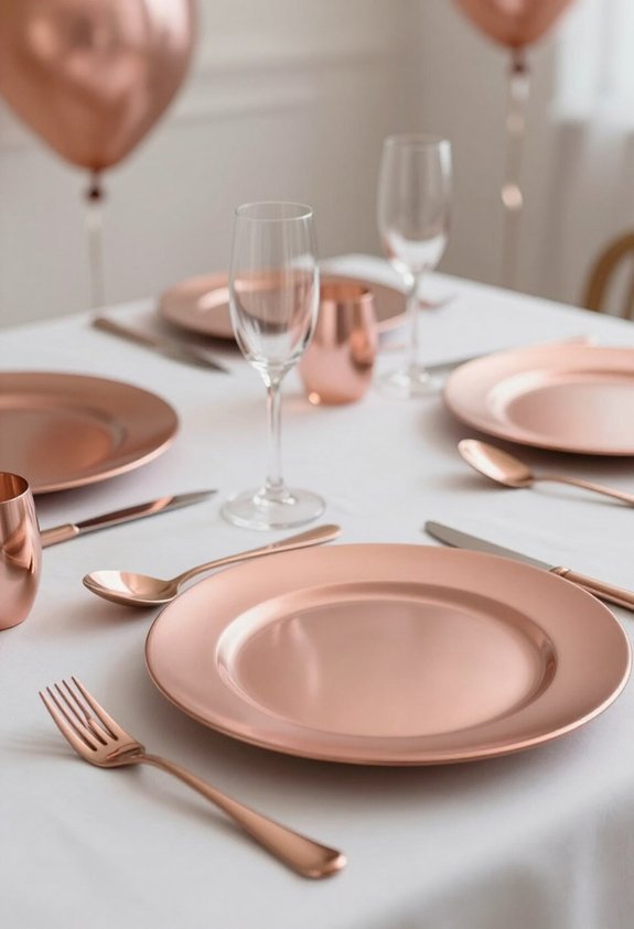 rose gold dining elegance