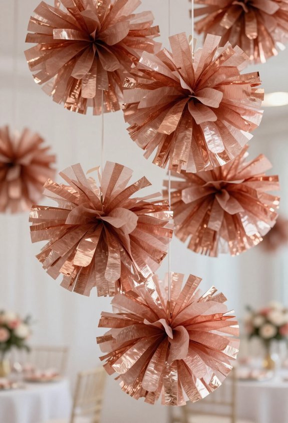 rose gold pom pom tutorial