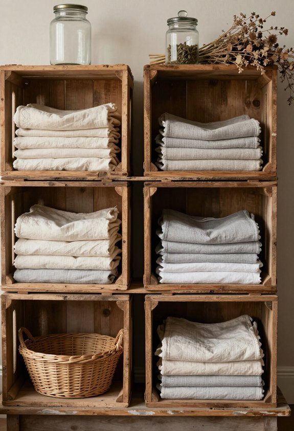 rustic wooden crate storage