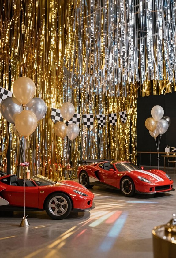 shimmery metallic party decorations