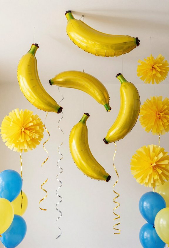 silly banana themed party decorations